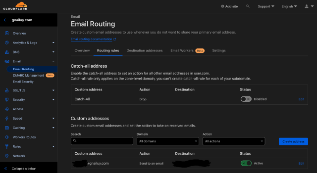 Cloudflare dashboard