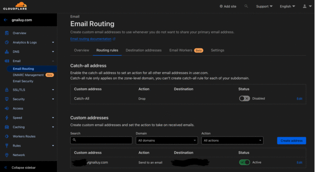 Cloudflare dashboard